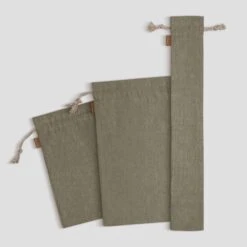 Reusable Linen Bread Bag -Menique Linen Bread Bag All Stone Green V1 2