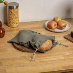 Drawstring Linen Bread Bag -Menique Linen Bread Bag 19