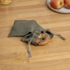 Drawstring Linen Bread Bag -Menique Linen Bread Bag 20