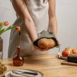 Reusable Linen Bread Bag -Menique Linen Bread Bag 22 2