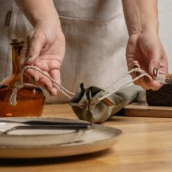 Reusable Linen Bread Bag -Menique Linen Bread Bag 24 2