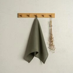 Natural 100% Linen Dish Towel 14 Natural 100% Linen Dish Towel -Menique Linen Dish Towel 45x70 Stone Green