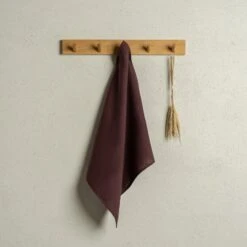 Linen Dish Towel Square -Menique Linen Dish Towel 50x50 Shadow Purple