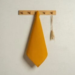 Linen Dish Towel Square -Menique Linen Dish Towel 50x50 Spicy Yellow