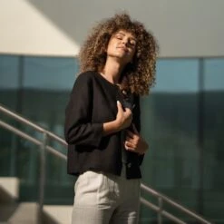 European Linen Jacket Alice -Menique Linen Jacket Alice Black 8