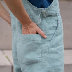 Linen Pinafore Jumpsuit Nicci Mint Green -Menique Linen Jumpsuit Nicci Mint Green 6