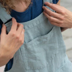 Linen Pinafore Jumpsuit Nicci Mint Green -Menique Linen Jumpsuit Nicci Mint Green 8