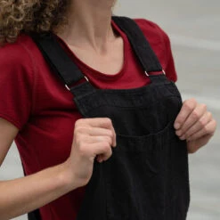 Linen Pinafore Jumpsuit Nicci Pure Black -Menique Linen Jumpsuit Nicci Pure Black 8