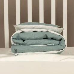 Linen Kids' Duvet Cover -Menique Linen Kids Duvet Pillowcase Mint Green menique 1