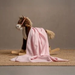 Linen Throw Blanket For Toddler -Menique Linen Kids Throw Dusty Pink