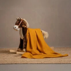 Linen Throw For Baby -Menique Linen Kids Throw Spicy Yellow 1