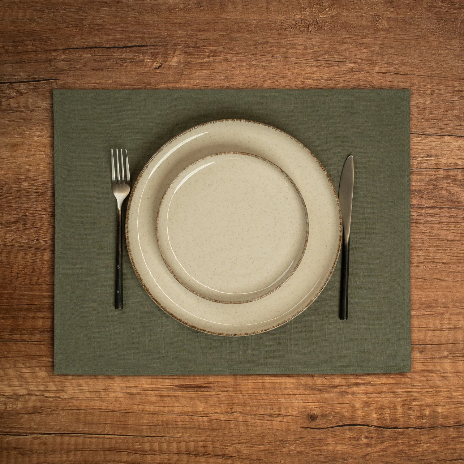 Linen Placemat Dark Green 6 Linen Placemat Dark Green - Image 6