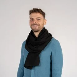 Linen Scarf For Men -Menique Linen Scarf For Men Wide 2
