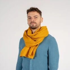 Linen Scarf For Men -Menique Linen Scarf For Men Wide 4