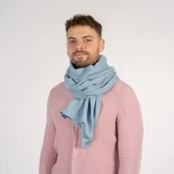 Linen Scarf For Men -Menique Linen Scarf For Men Wide 6