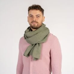 Linen Scarf For Men -Menique Linen Scarf For Men Wide 7
