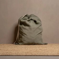 Linen Laundry Bag With Drawstrings -Menique Linen Storage Bag 7