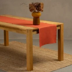 Linen Table Runner Dark Green -Menique Linen Table Runner Cinnamon Red 4 34655db0 8eb7 47e0 a07b e449c22d6b6b