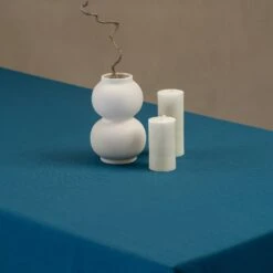 Holiday Linen Tablecloth -Menique Linen Tablecloth CobALT bLUE 3