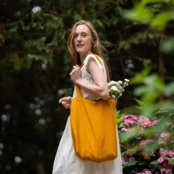 Durable Linen Tote Bag 22 Durable Linen Tote Bag -Menique Linen Tote Bag Spicy Yellow Menique 2 1