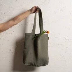 Durable Linen Tote Bag 31 Durable Linen Tote Bag -Menique Linen Tote BagStone Green 3 1