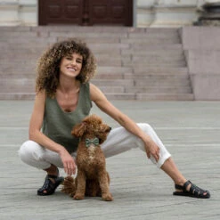 Linen Crop Top Ana Stone Green -Menique Linen crop top Ana 9