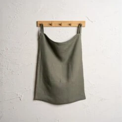 Linen Hanging Laundry Bag -Menique Linen Hanging Laundry Bag Stone Green