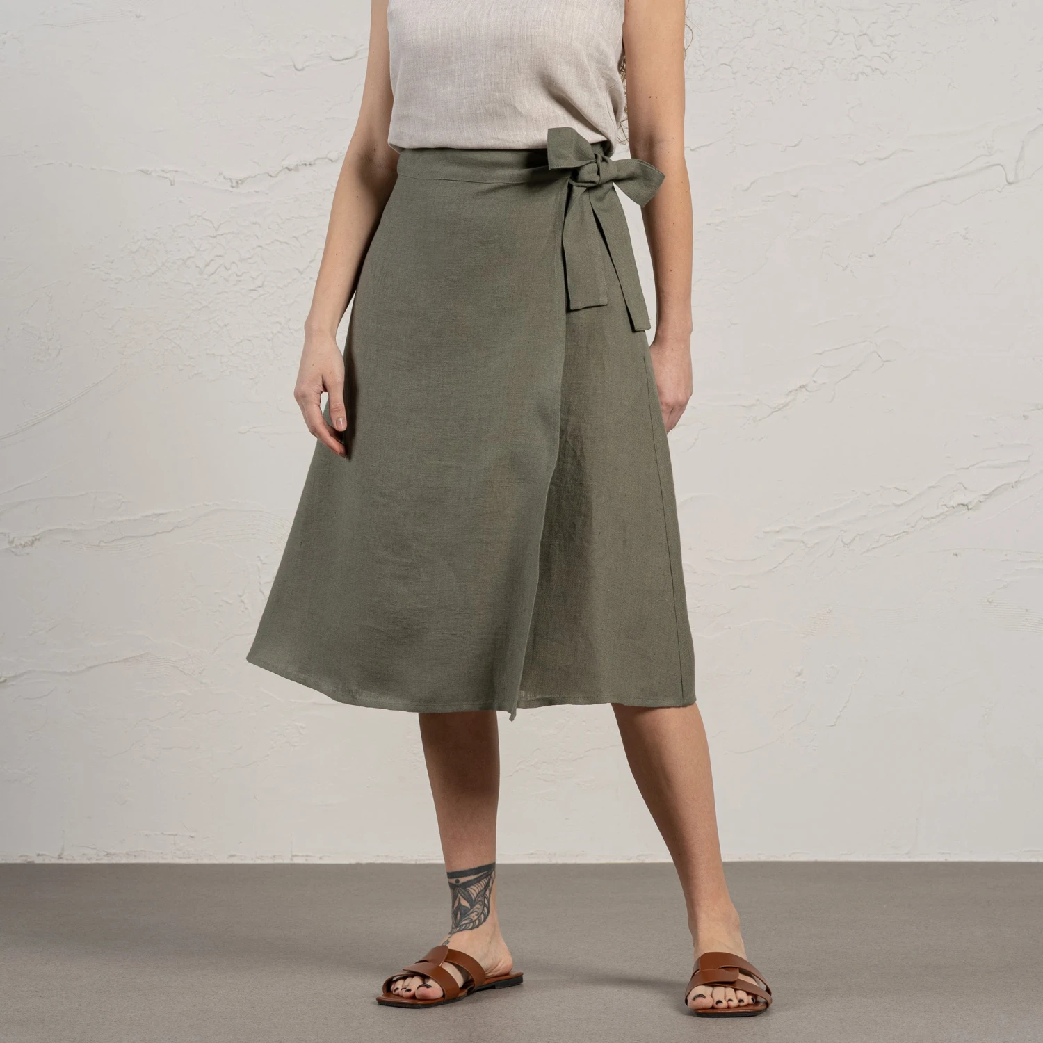 Linen Wrap Skirt Beverly 2 Linen Wrap Skirt Beverly - Image 2
