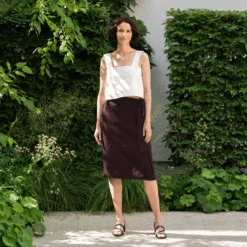 Linen Wrap Skirt With Pockets Everly -Menique MENIQUE Amiri Everly Shadow Purple 1