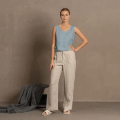 Crop Top With Side Ribbons Audrey -Menique MENIQUE Crop Top AUDREY CLOUDY BLUE