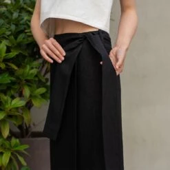 Linen Wrap Skirt With Pockets Everly -Menique MENIQUE Everly 1 1
