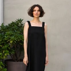 Linen Maxi Pinafore Dress Fiona -Menique MENIQUE FionaLinenDress 12