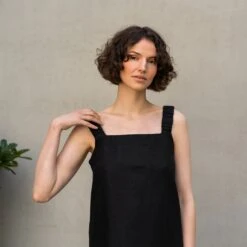 Linen Maxi Pinafore Dress Fiona -Menique MENIQUE FionaLinenDress 16