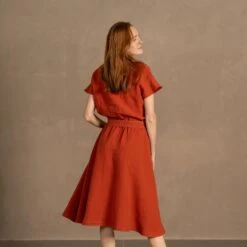 Menique -Menique MENIQUE Linen Button DressBrigit 3