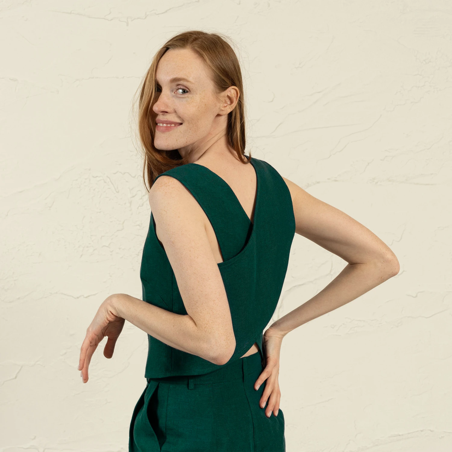 Cross Back Linen Top Serena 12 Cross Back Linen Top Serena - Image 12