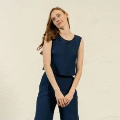 Pinafore Open Back Crop Top Serena 20 Pinafore Open Back Crop Top Serena -Menique MENIQUE Linen Crop TopSERENA 1 d52b1630 21e9 41ac acd4 4eae7291d3da