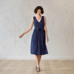 Linen Wrap Dress Macie 21 Linen Wrap Dress Macie -Menique MENIQUE Linen Dress Macie