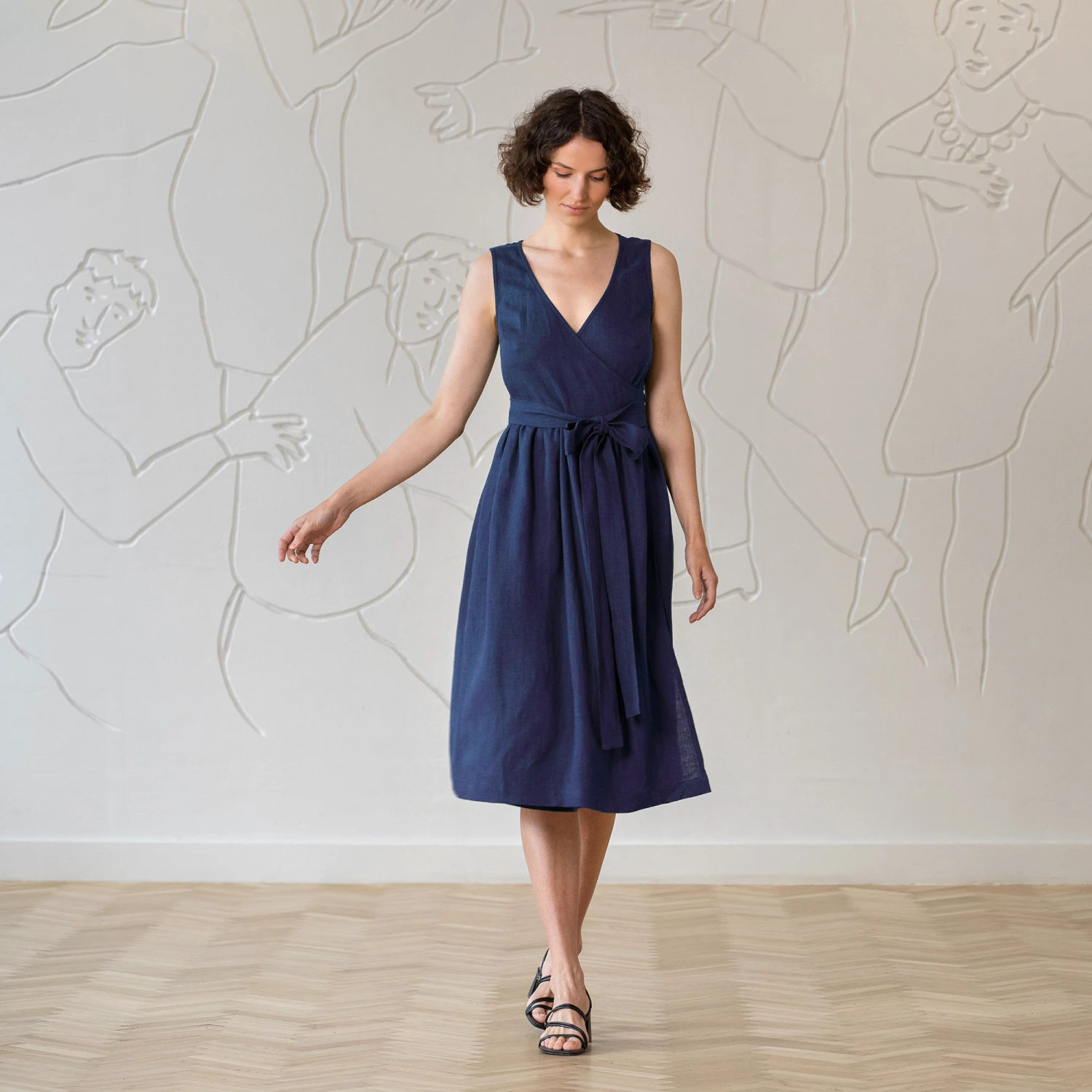 Linen Wrap Dress Macie 10 Linen Wrap Dress Macie - Image 10