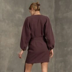 Tulip Wrap Dress Daisy -Menique MENIQUE Linen DressDAISY 2