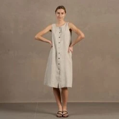 Button Down Dress Faith -Menique MENIQUE Linen DressFAITH 1 276fc25a f782 4210 815e 5353ba1f1157