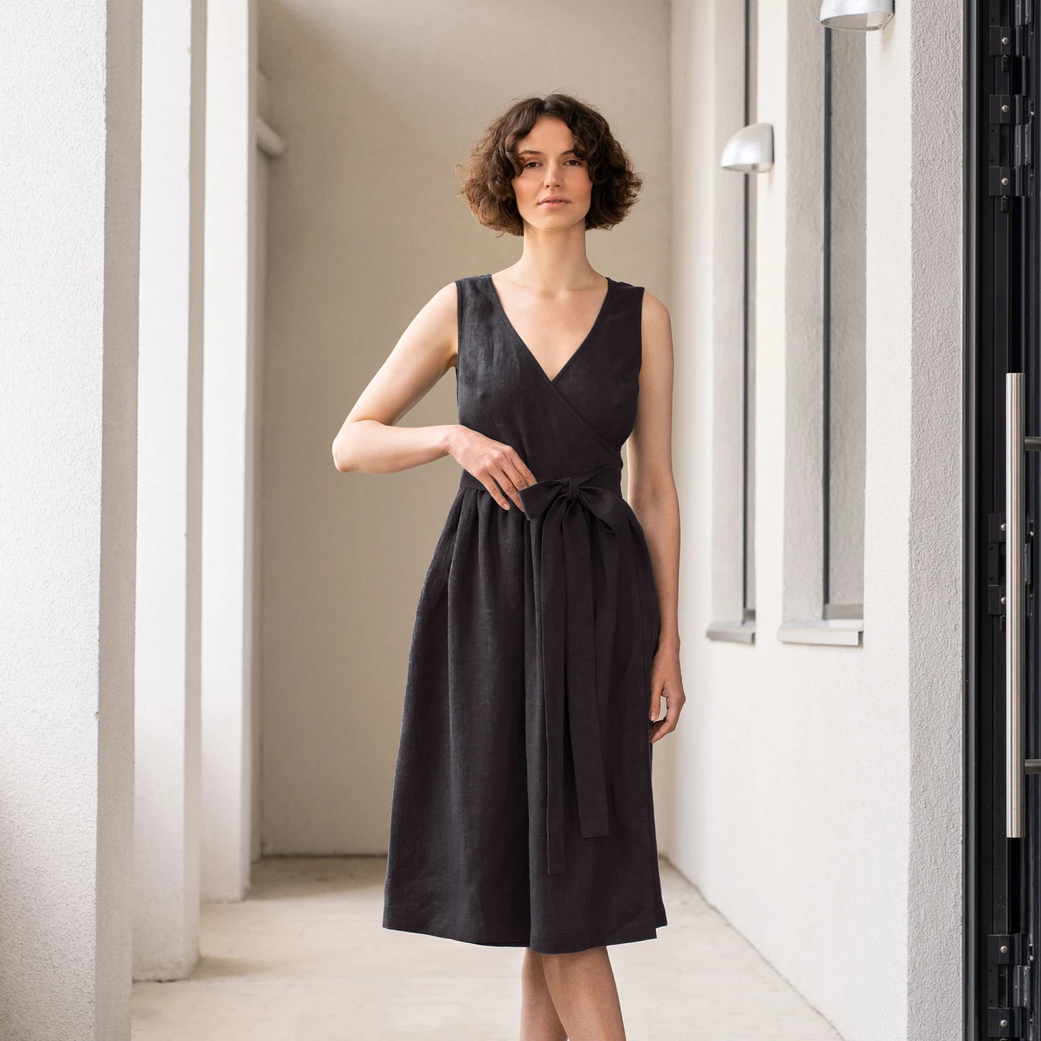 Linen Wrap Dress Macie 12 Linen Wrap Dress Macie - Image 12