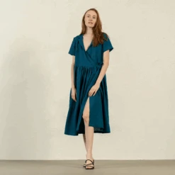 Collar Dress Phoebe -Menique MENIQUE Linen DressPHOEBECobaltBlue