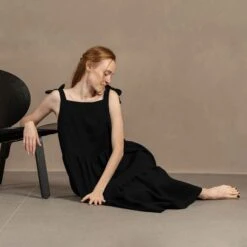 Linen Pinafore Dress Uma -Menique MENIQUE Linen DressUma5