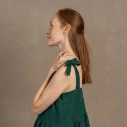 Linen Pinafore Dress Uma -Menique MENIQUE Linen DressUma 15