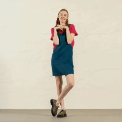 Pinafore Mini Dress Nely 11 Pinafore Mini Dress Nely -Menique MENIQUE Linen Dress NELY Cobalt Blue 1