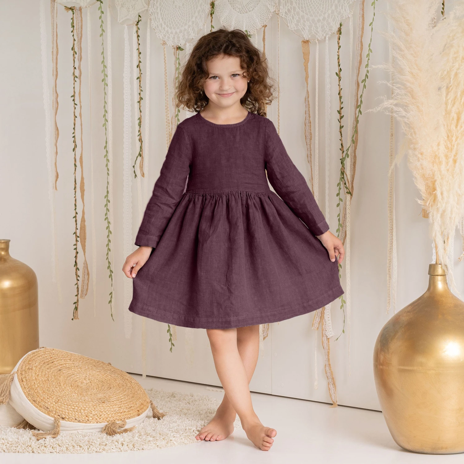 Girls' Linen Dress Lucy 8 Girls' Linen Dress Lucy - Image 8