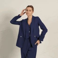 Suit Jacket Quin 17 Suit Jacket Quin -Menique MENIQUE Linen JacketQUINStormBlue 1