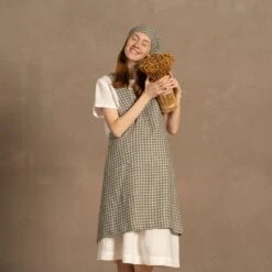 Linen Cooking Apron -Menique MENIQUE Linen Japanese Apron 1 2