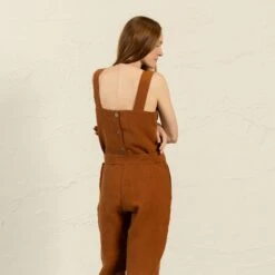 Pinafore Jumpsuit Iris 11 Pinafore Jumpsuit Iris -Menique MENIQUE Linen JumpsuitIRIS 11