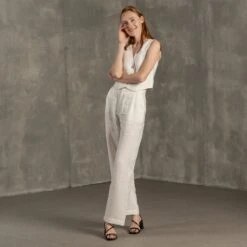Linen Vest & Wide Leg Pants 2-Piece -Menique MENIQUE Linen SetAVA LOTUS 1
